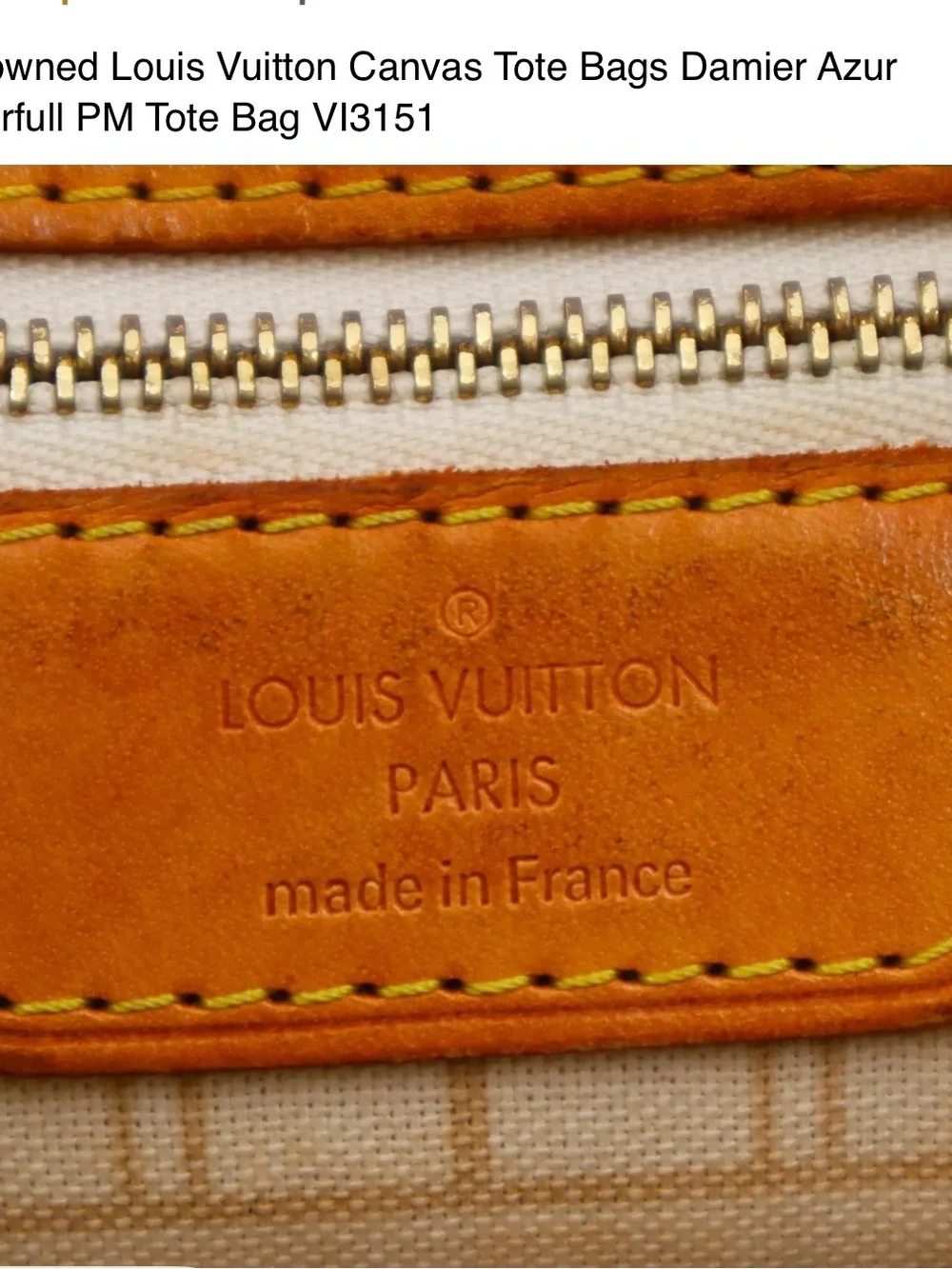 Louis Vuitton Damier Azur Canvas Neverfull Tote - White and Light Blue Check